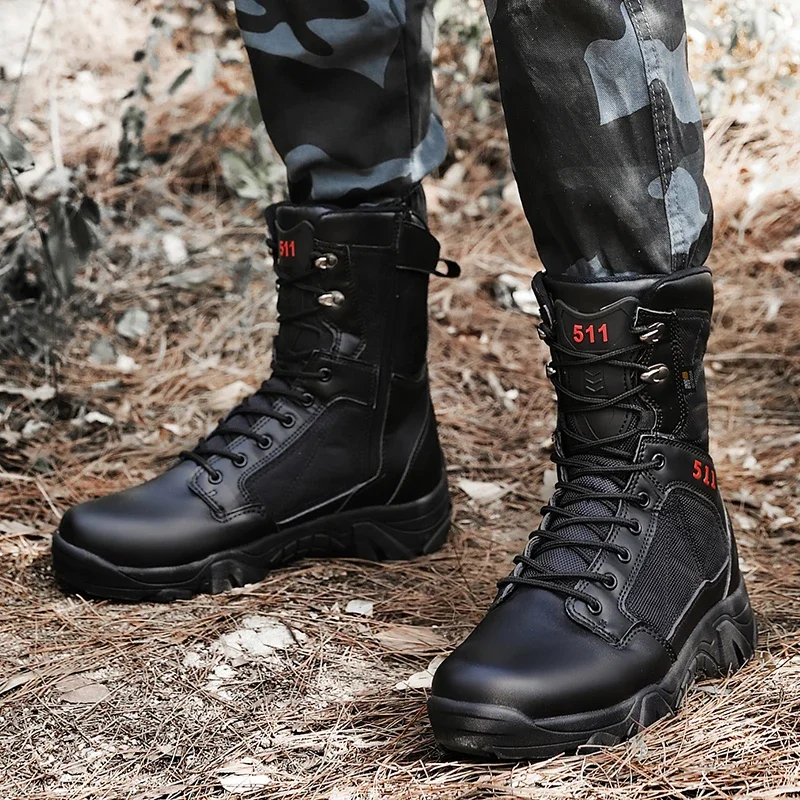 Top Trends: Hot Sale Military Leather Combat Boots For Men 2023 Winter Combat Boot Infantry Tactical Army Boots Breathable Men&#039;s Ankle Boots Shoppable Styles