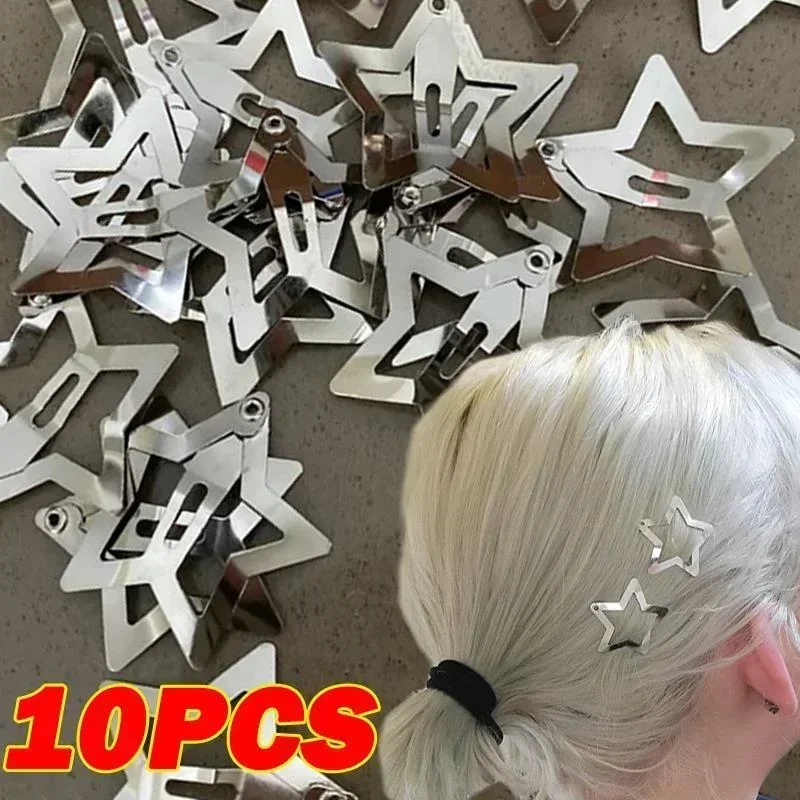 Top Trends: Fashion Star BB Hairclips For Girls Y2K Punk Charms Bangs Side Clips Simple Gold Silver Snap Headdress Hair Jewelry Accessories Shoppable Styles