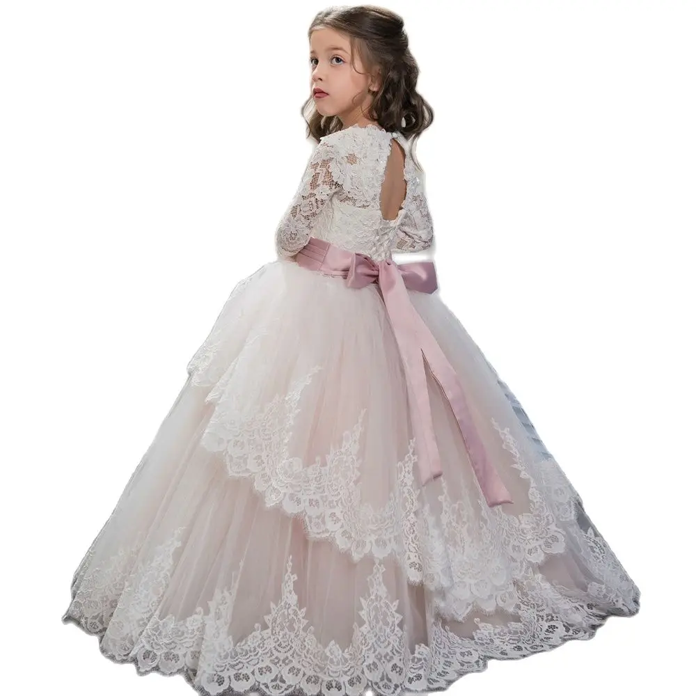 Top Trends: New Arrivals Flower Girls Lace Appliques Cap Sleeve Ball Gowns Beading Floor Length Pageant First Communion Dresses Wedding Gown Shoppable Styles