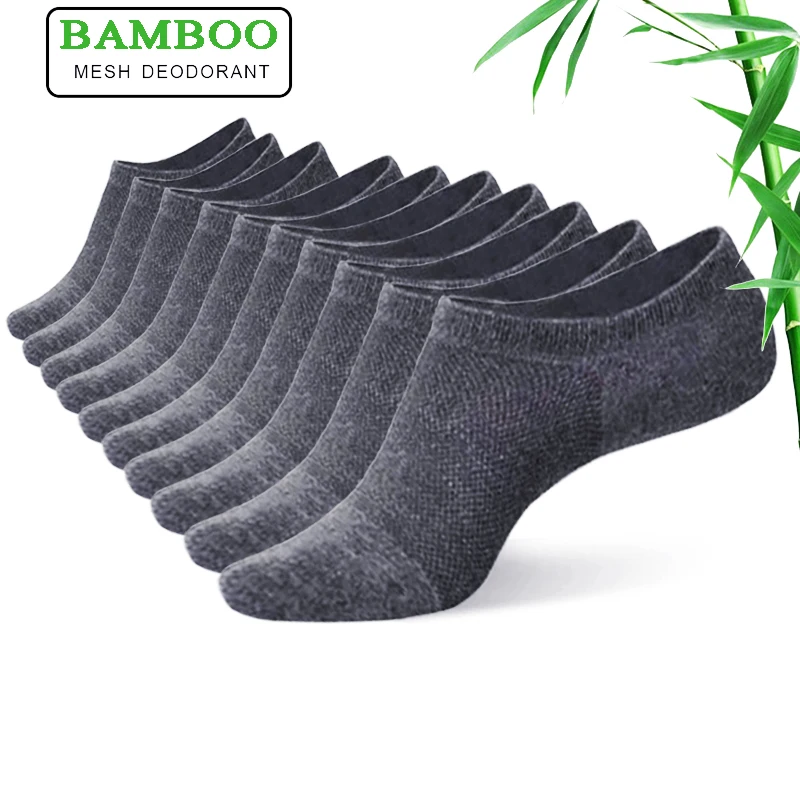 Top Trends: 10Pair Men's Bamboo Fiber Socks Summer High Quality Cool Thin Short Sock Harajuku Solid Color Men Women Invisible Sock New Brand Shoppable Styles