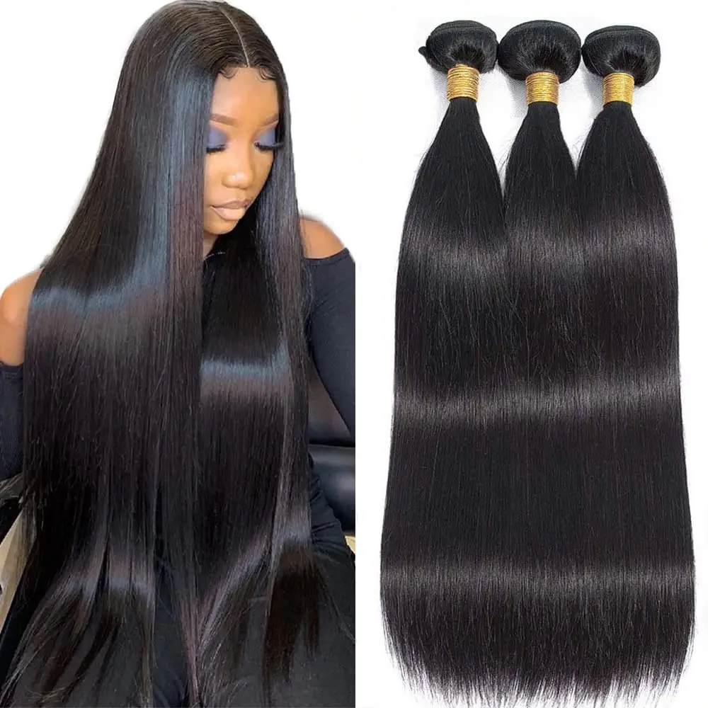 Top Trends: Bone Straight Human Hair Bundles 12A Brazilian Raw Hair Bundles Weave Unprocessed Virgin Human Hair Extensions For Black Women Shoppable Styles