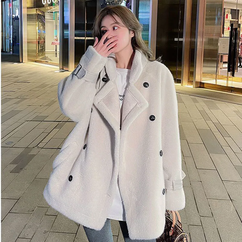 Top Trends: Autumn And Winter 2023 New Style Imitation Mink Wool Thickened Fur One-piece Lamb Wool Loose Skinny Coat For Women Shoppable Styles