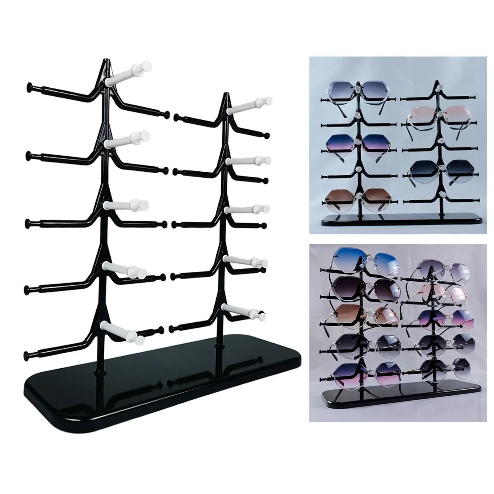 Top Trends: 10 Pairs Sunglasses Rack Shelf Eyewear Eyeglasses Frame Glasses Display Stand Organizer Show Holder Tray 5 Layer Space Saving Shoppable Styles