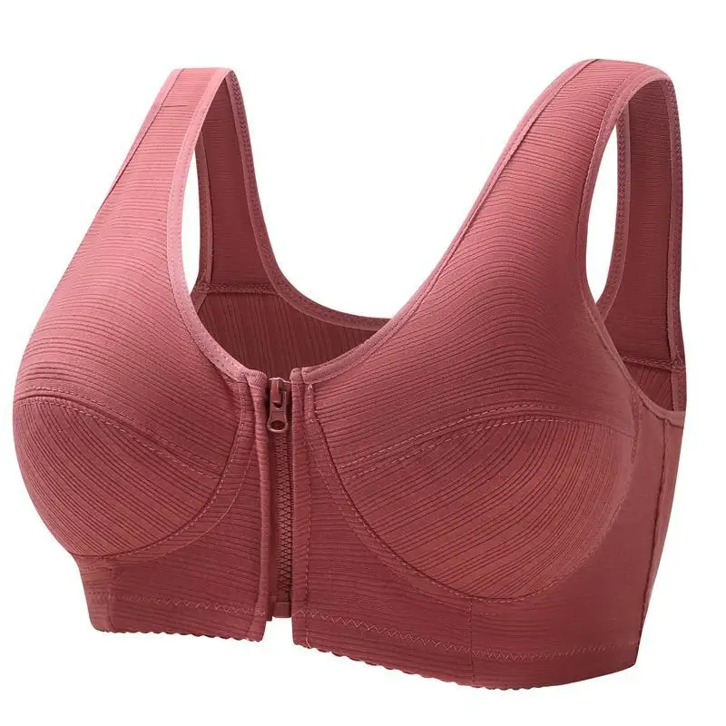 Top Trends: Soft Cotton BC Cup Front Zipper Bra Women&#039;s Underwear Sexy No Steel Ring Push Up Bra Type New Large Size Women&#039;s Clothing Mujer Shoppable Styles