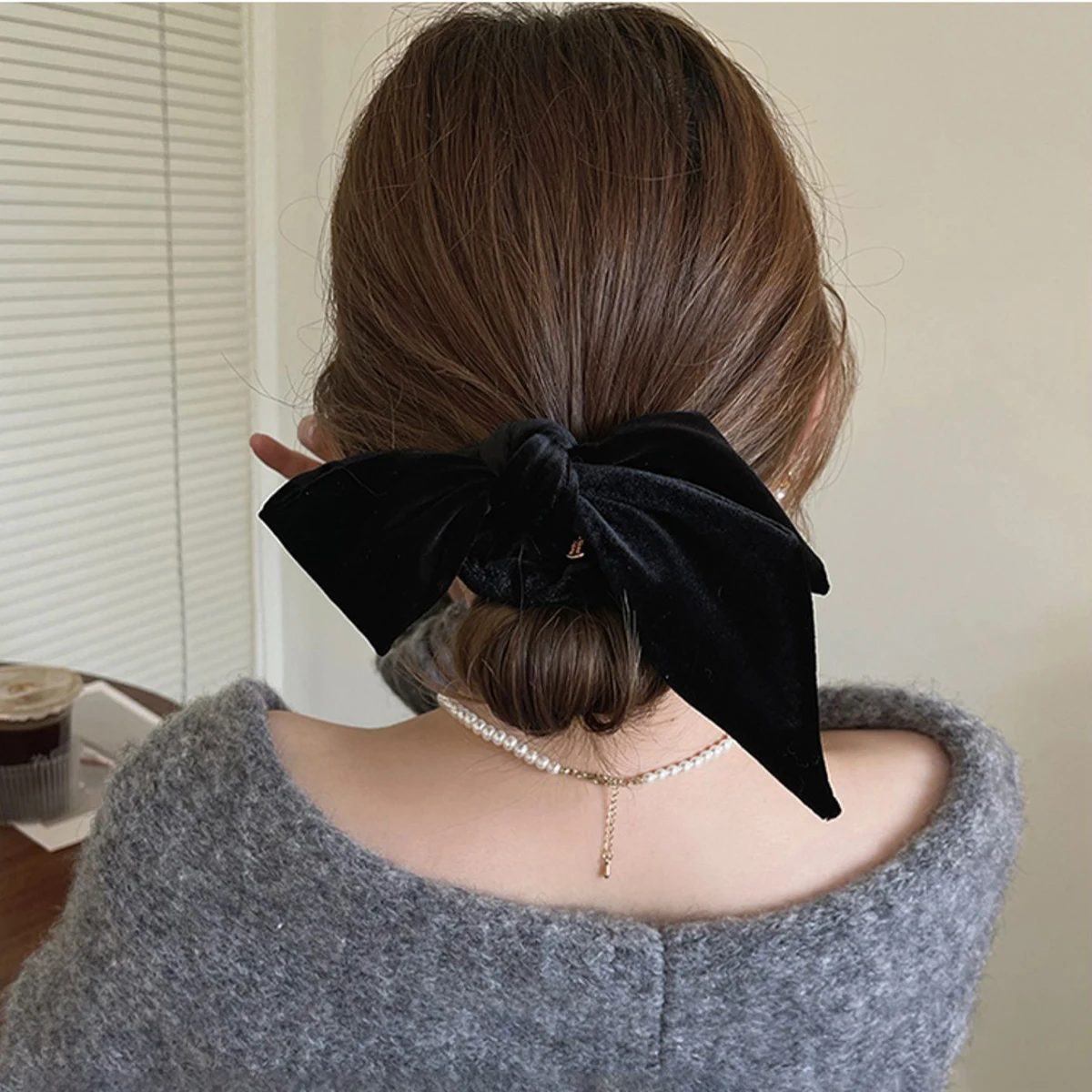 Top Trends: New Vintage Velvet Bow Scrunchie Rabbit Knot Hair Rope Ribbon Elastic Ponytail Holder Hair Tie Solid Hair Accessories Winter Shoppable Styles