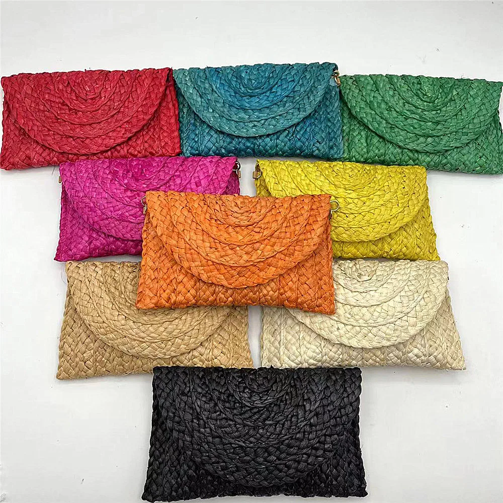 Top Trends: Ladies Straw Clutch Purses Envelope Woven Wallets 2024 Women Money Phone Coin Key Bag Coin Purses Summer Beach Bags Card Holder Shoppable Styles