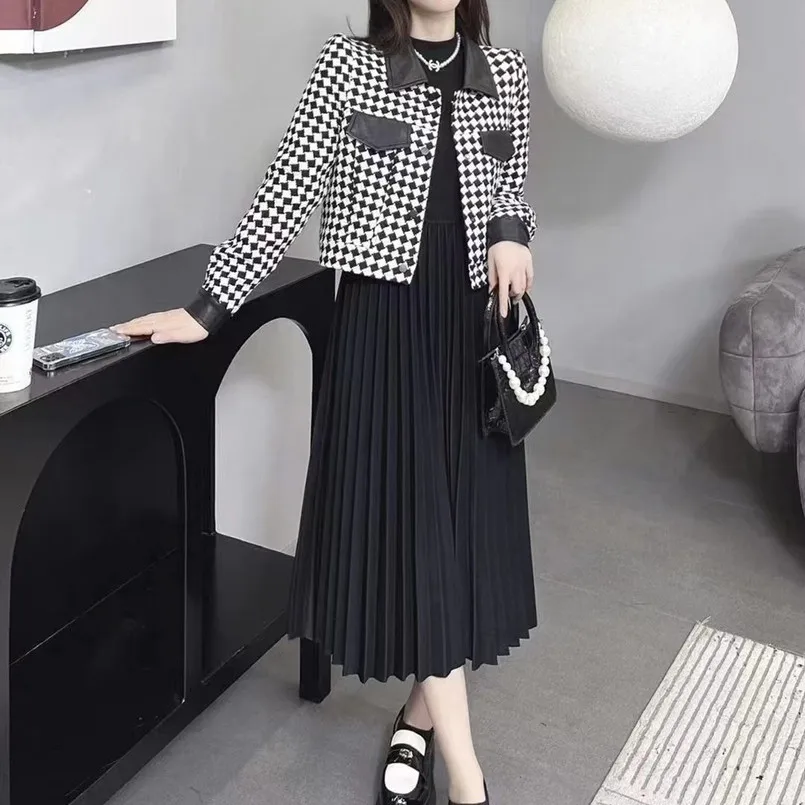 Top Trends: 2023 New Fashion Outerwear For Women+ pleated Dress Two-piece Set For Women's Autumn New High-end Temperament Set Skirt Shoppable Styles