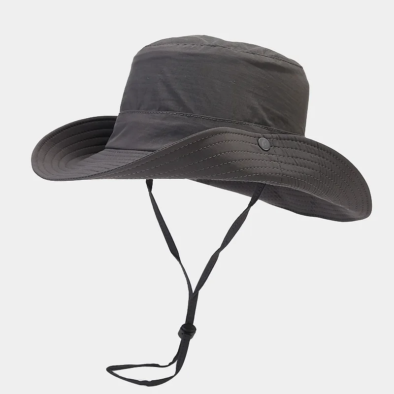 Top Trends: Quick Drying Bucket Hat Unisex Outdoor Hiking Mountain-climbing Fishing Sun Protection Cap Solid Panama Cap Fisherman Hat Shoppable Styles