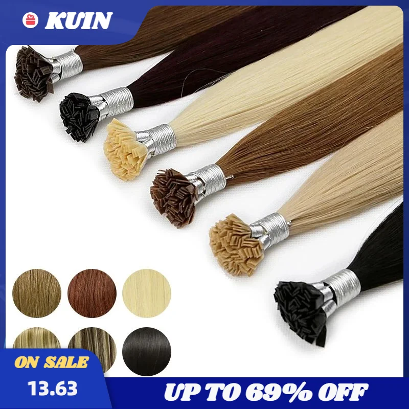 Top Trends: Flat Tip Hair Extensions Straight Real Hair Extensions 40g / 50g / set 12-26inch Capsules Keratin Natural Human Hair Extension Shoppable Styles