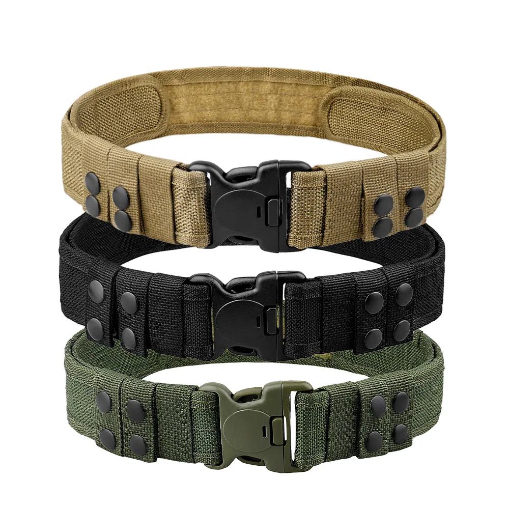 Top Trends: 130CM Tactical Men Canvas Waistband Quick-Break Belt Army Style Combat Belts High Quality Outdoor Hunting Camouflage Waist Strap Shoppable Styles