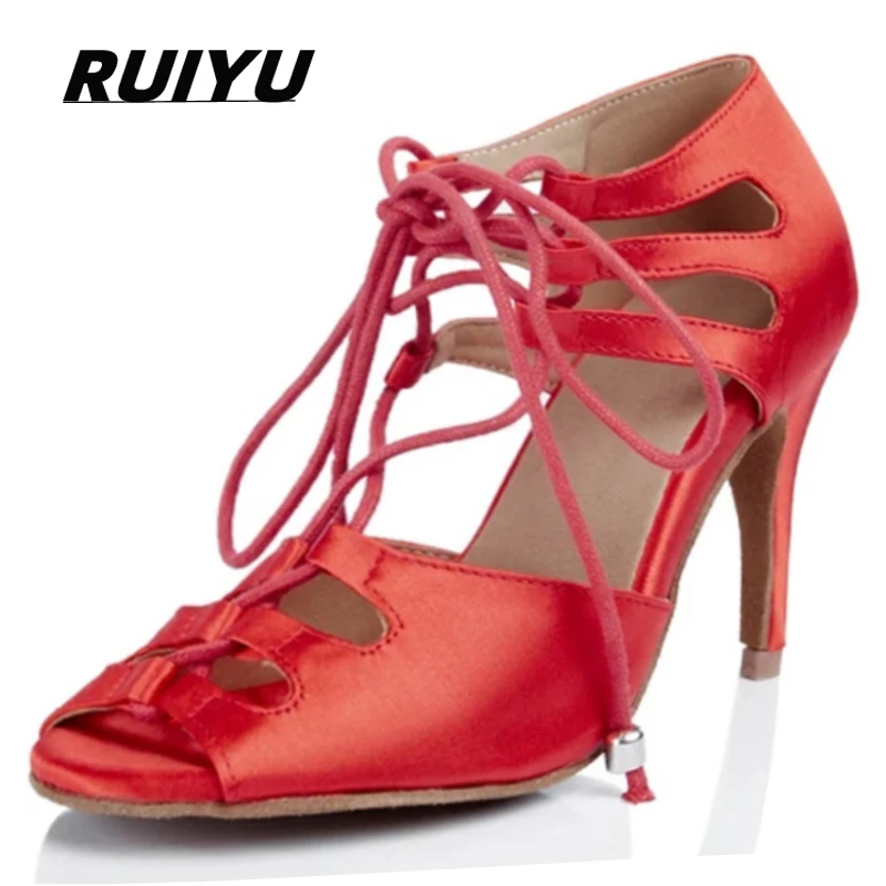 Top Trends: RUIYU Latin Dance Shoes Salsa Tango Ballroom Party Women's Shoes Red Black High Heeled Sandals Wedding Shoes Summer Outdoor Shoppable Styles