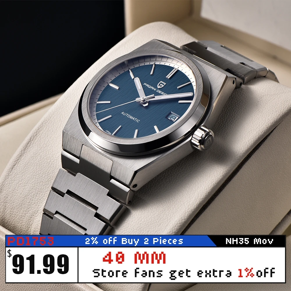 Top Trends: PAGANI DESIGN PD1753 Men Automatic Mechanical Watch 40MM NH35A Sapphire Stainless Steel Waterproof Wristwatch Religio Masculino Shoppable Styles