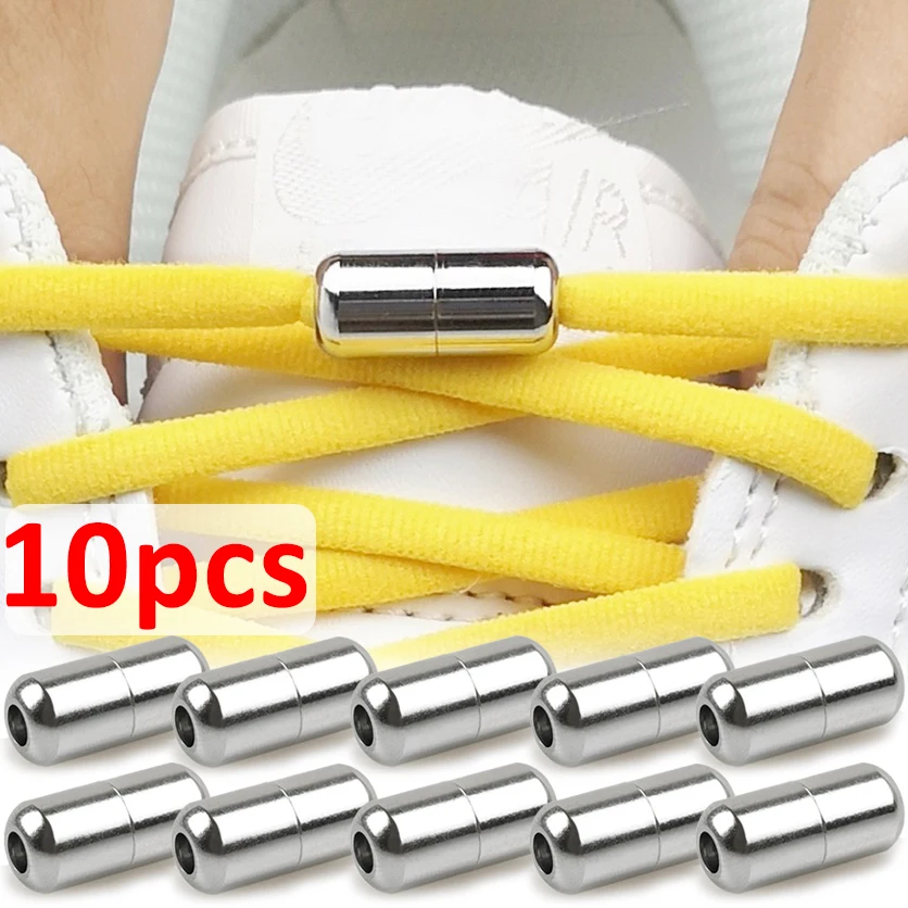 Top Trends: Shoelaces Semicircle Buckles No Tie Buckle Connector For Shoes Sneakers Shoelace Quick Shoe Laces Lazy Metal Capsule Lock Shoppable Styles