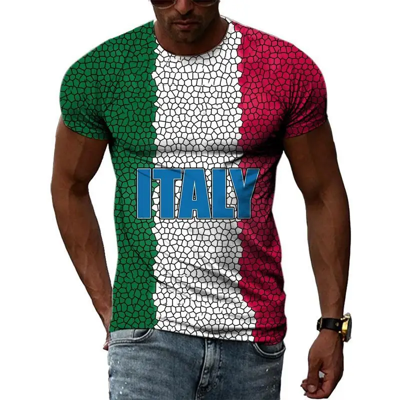 Top Trends: Italy Symbol Printing T Shirt Man Summer O-Neck Short Sleeve Oversized Top Casual Tee Loose Streetwear Unisex Harajaku Shoppable Styles