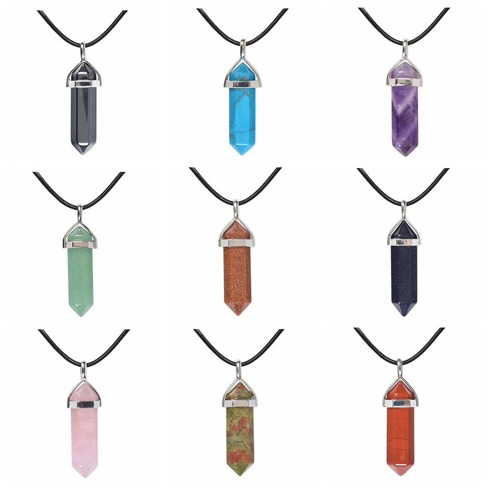 Top Trends: JOYA GIFT Hexagonal Pointed Reiki Chakra Stone Pendant Necklace Women Girl Jewelry 18inch Chain Chunky Pendants Shoppable Styles