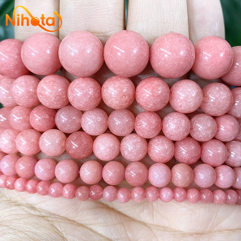 Top Trends: 4 / 6 / 8 / 10 / 12mm Natural Light Pink Rose Chalcedony Round Beads Diy Bracelet Necklace Accessories For Jewelry Making 15" Strand Shoppable Styles - Image 3