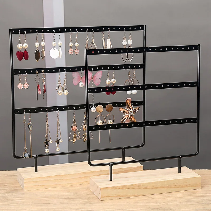 Top Trends: 24 / 44 / 66Holes Earrings Hanging Rack Sturdy Stable Metal Delicate Jewelry Display Stand Earring Hanging Storage Jewelry Organizer Shoppable Styles