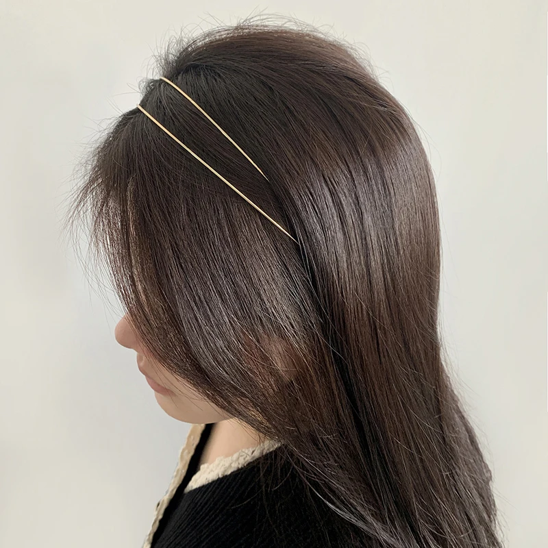 Top Trends: Retro Gold Silver Hairband Simple Metal Headbands Double Root Head Hoop Headwear Headdress Thin Hair Hoop Women Hair Accessories Shoppable Styles