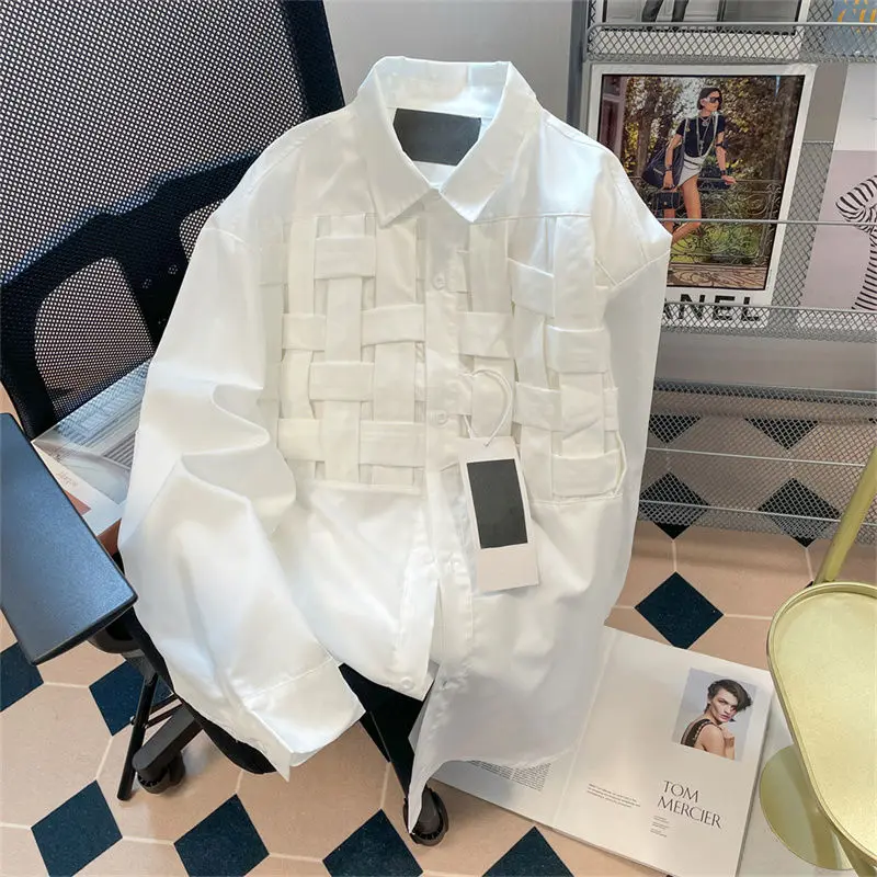 Top Trends: 2023 New Spring And Autumn Fashion Retro Literature Loose And Casual Design Sense Small Number Polo Collar Knitted Men&#039;s Shirt Shoppable Styles