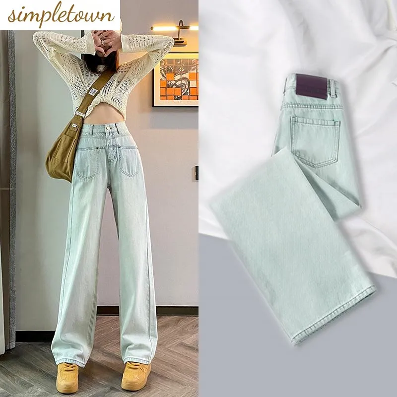 Top Trends: 2023 Spring / Summer Korean Version New Retro Straight Leg Jeans For Women High Waist Loose Slim Wide Leg Pants For Women Shoppable Styles