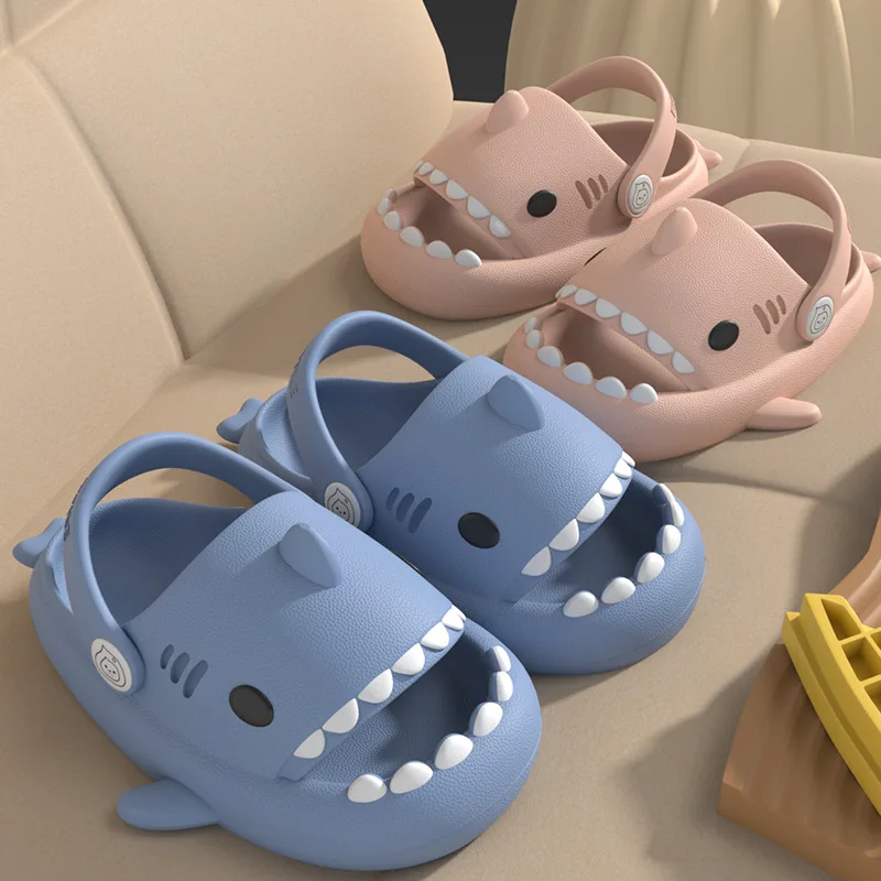 Top Trends: Children&#039;s Slippers Home Shoes Children&#039;s Summer Sandals Beach Rubber Shoes Cartoon Shark Boy Girl Baby Soft Sole Bounce Shoppable Styles