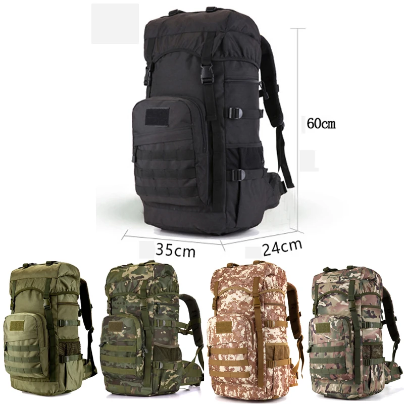 Top Trends: 50L Large Capacity Men Tactics Backpack Waterproof Military Bags Climb Hike Army Travel Backpacks Mochila Militar Shoppable Styles - Image 2