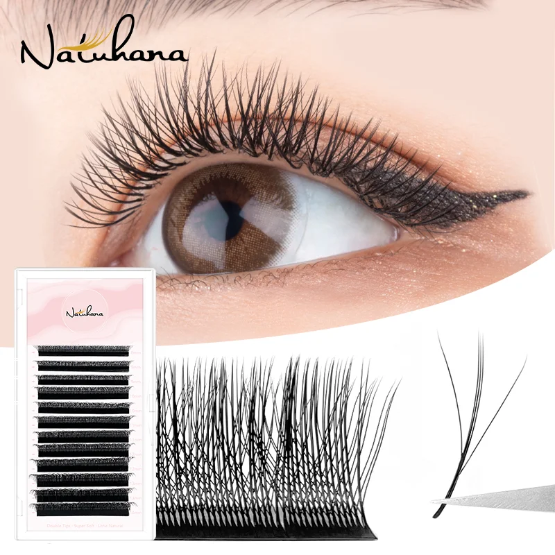 Top Trends: NATUHANA 3D W Shape Lashes Premade Volume Fan Lash Extensions Natural W Style Lashes Faux Mink Individual Lashes Makeup(2.0) Shoppable Styles