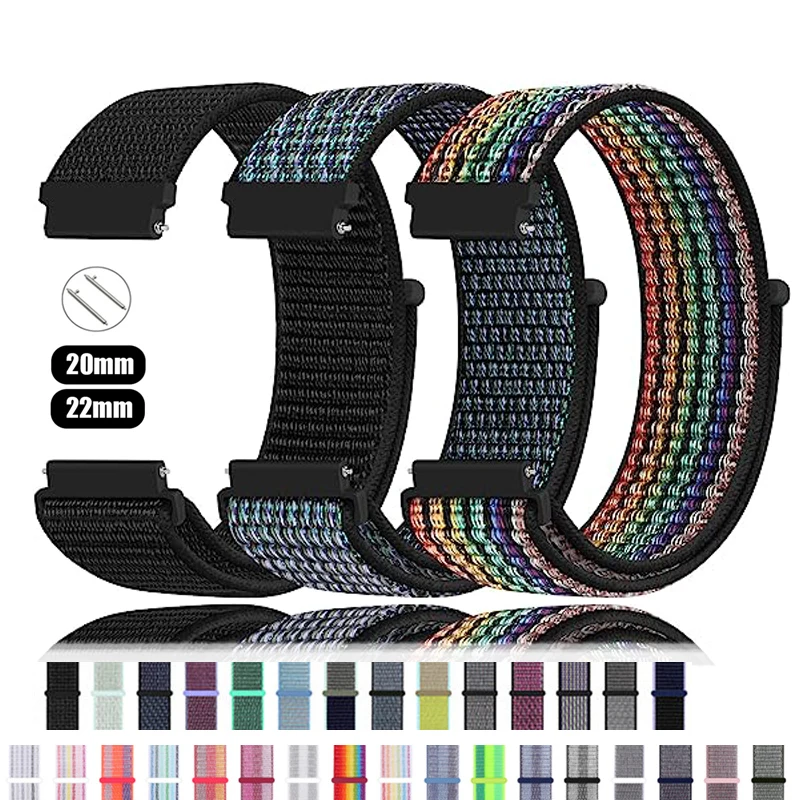 Top Trends: 20mm 22mm Nylon Loop Band For Amazfit GTS4 / 2 / 3 / 3pro / 2e / GTS2 Mini / GTR 4 42mm / 47mm / GTR2 / 2e / stratos Belt Bracelet Amazfit Bip Strap Shoppable Styles