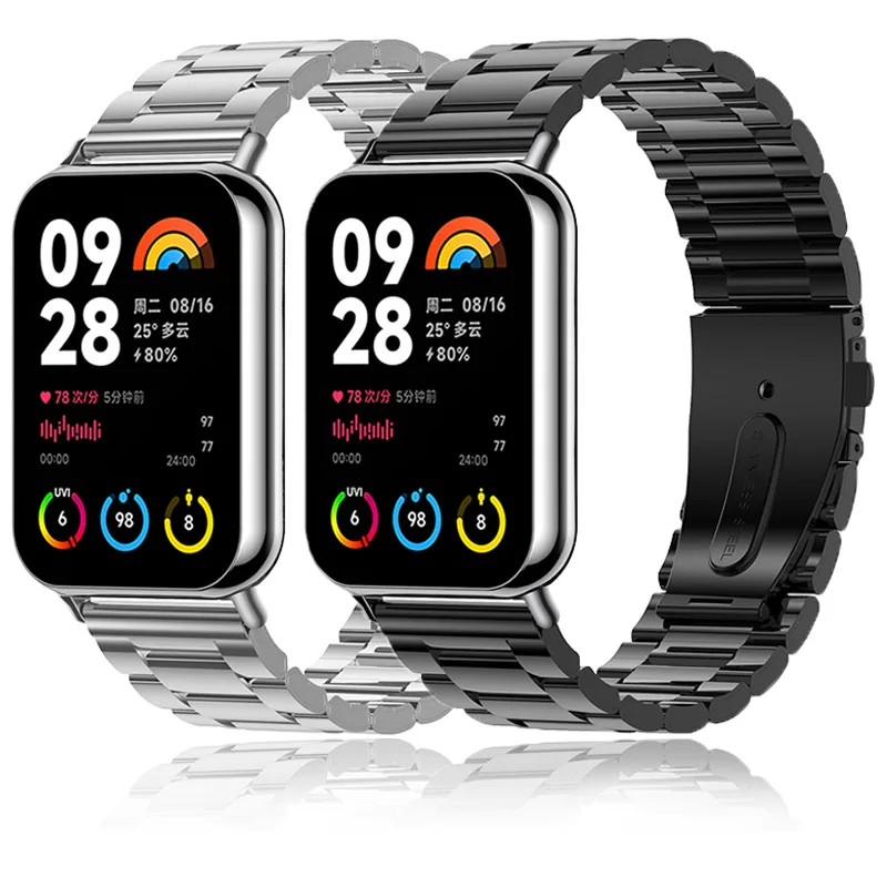 Top Trends: Stainless Steel Strap For Xiaomi Mi Band 8 Pro Metal Smart Watch Bracelet Replacement Correa Wristband For Mi 8 Pro Accessories Shoppable Styles