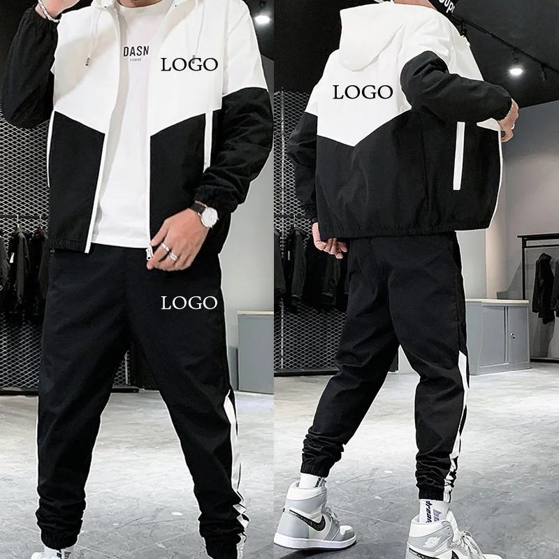 Top Trends: Custom LOGO Men Tracksuit Jacket+ Pants Fashion Harajuku Sportswear Homme Jogging Set Streetwear Shoppable Styles