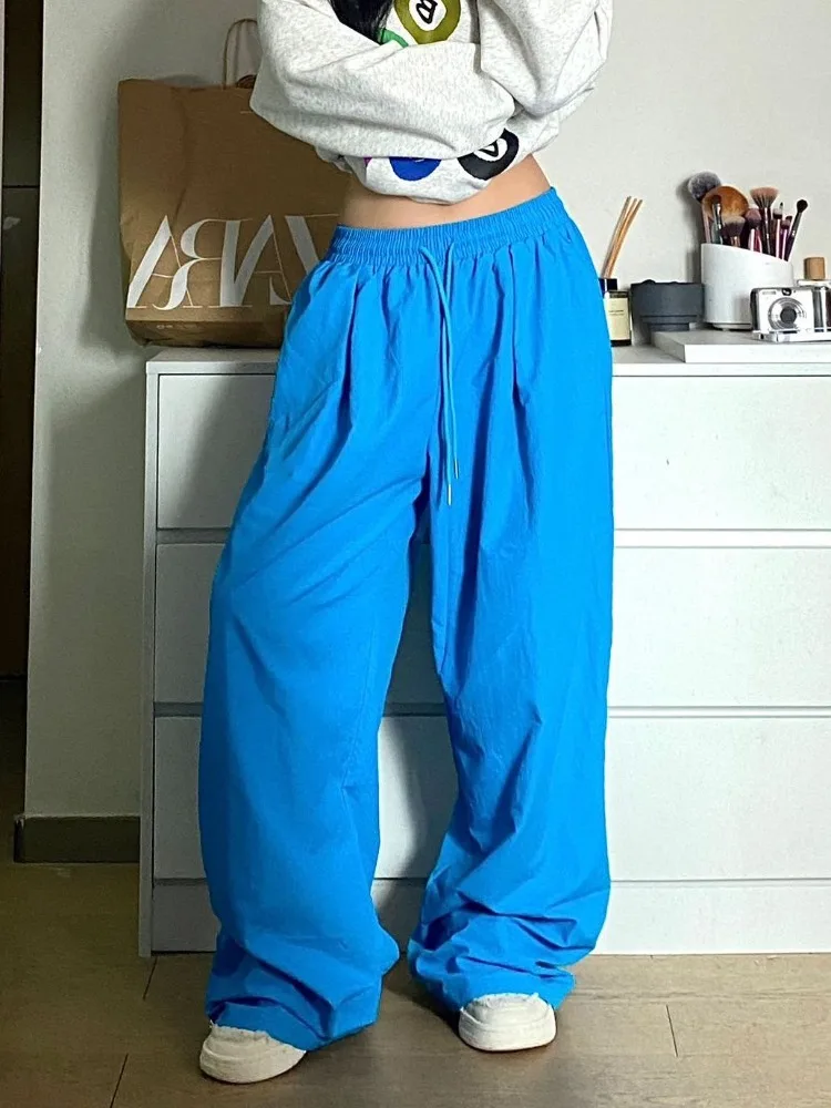 Top Trends: HOUZHOU Y2K Hippie Blue Baggy Sweatpants Women Kpop Streetwear Oversize Jogging Track Sports Pants Harajuku Korean Wide Trousers Shoppable Styles