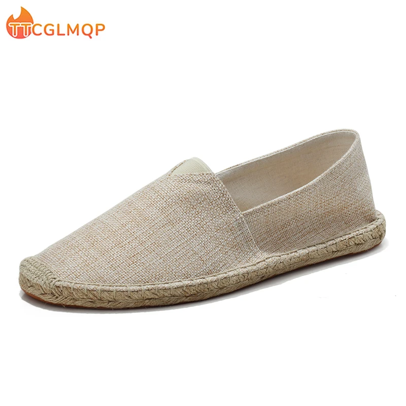 Top Trends: 2022 Summer New Men's Linen Casual Shoes Handmade Weaving Fisherman Shoes Fashion Casual Flat Espadrilles Driving Shoes Big Size Shoppable Styles - Image 6