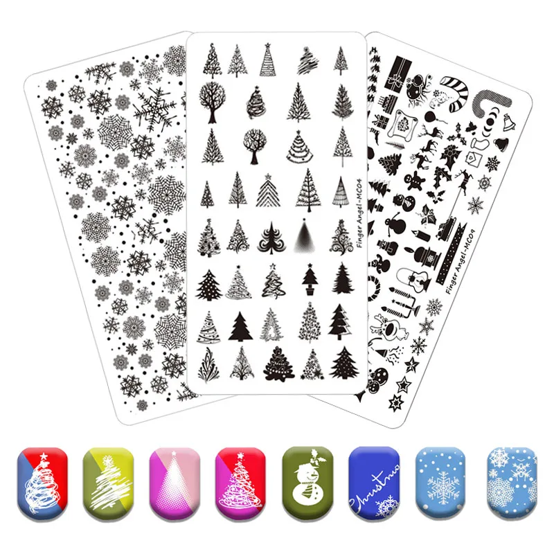 Top Trends: Christmas Series Nail Stamping Plate Summer Christmas Tree Snowman Reindeer Stamp Template Nail Art Printing Stencils Tools Shoppable Styles