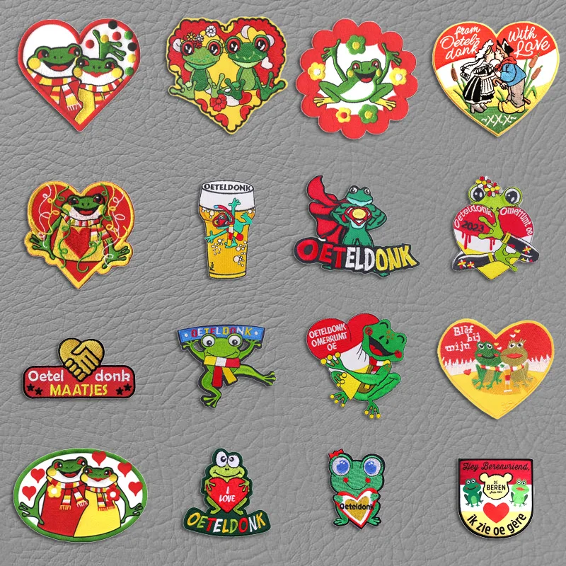 Top Trends: Embroidery Patch Stickers DIY Heartshaped Frog Netherland Oeteldonk Party Carnival Cartoon Applique Iron On Patches For Clothing Shoppable Styles