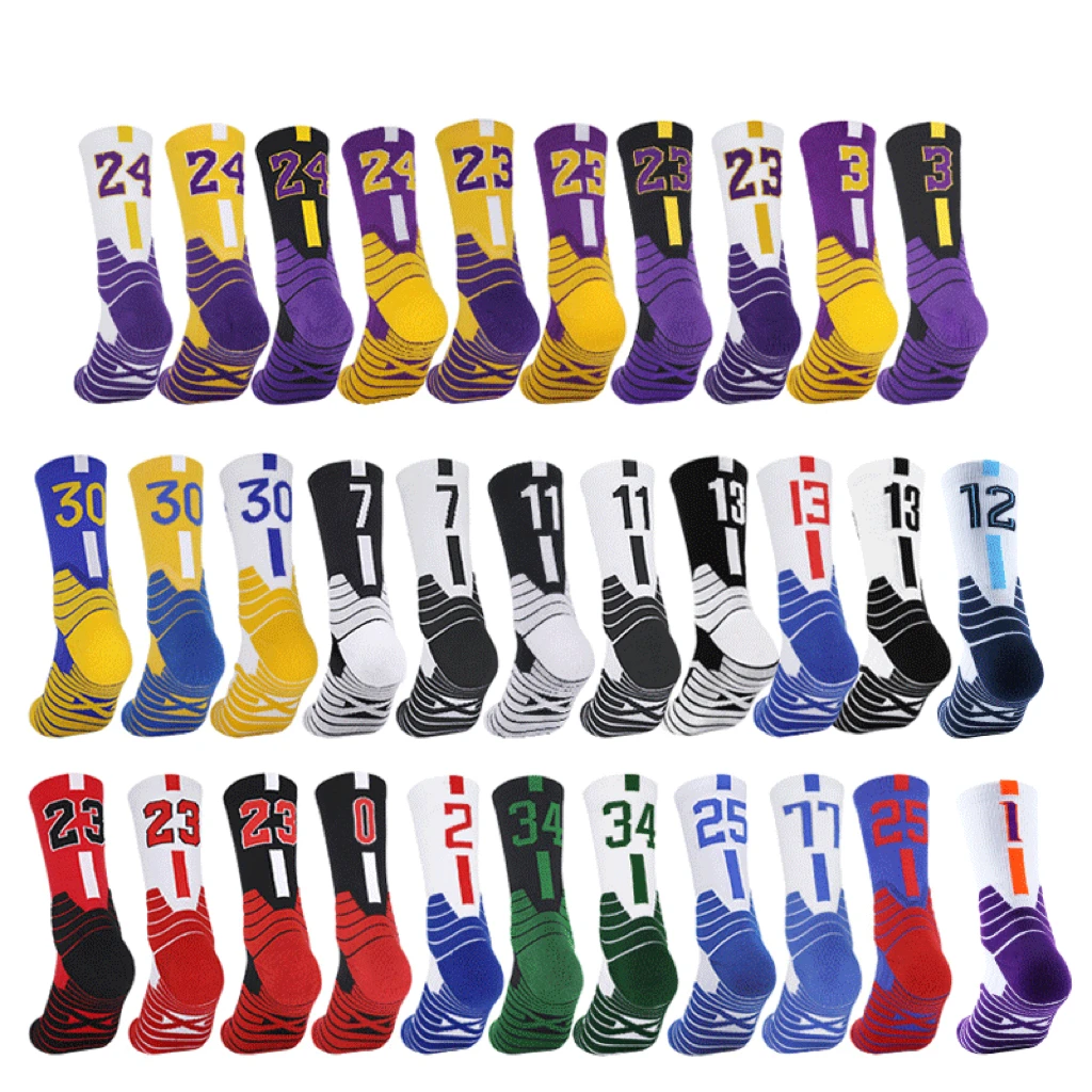 Top Trends: Adult Basketball Number Socks Stockings Men&#039;s Actual Combat Sports Socks Children Socks Absorb Sweat Towelling Crew Socks Shoppable Styles