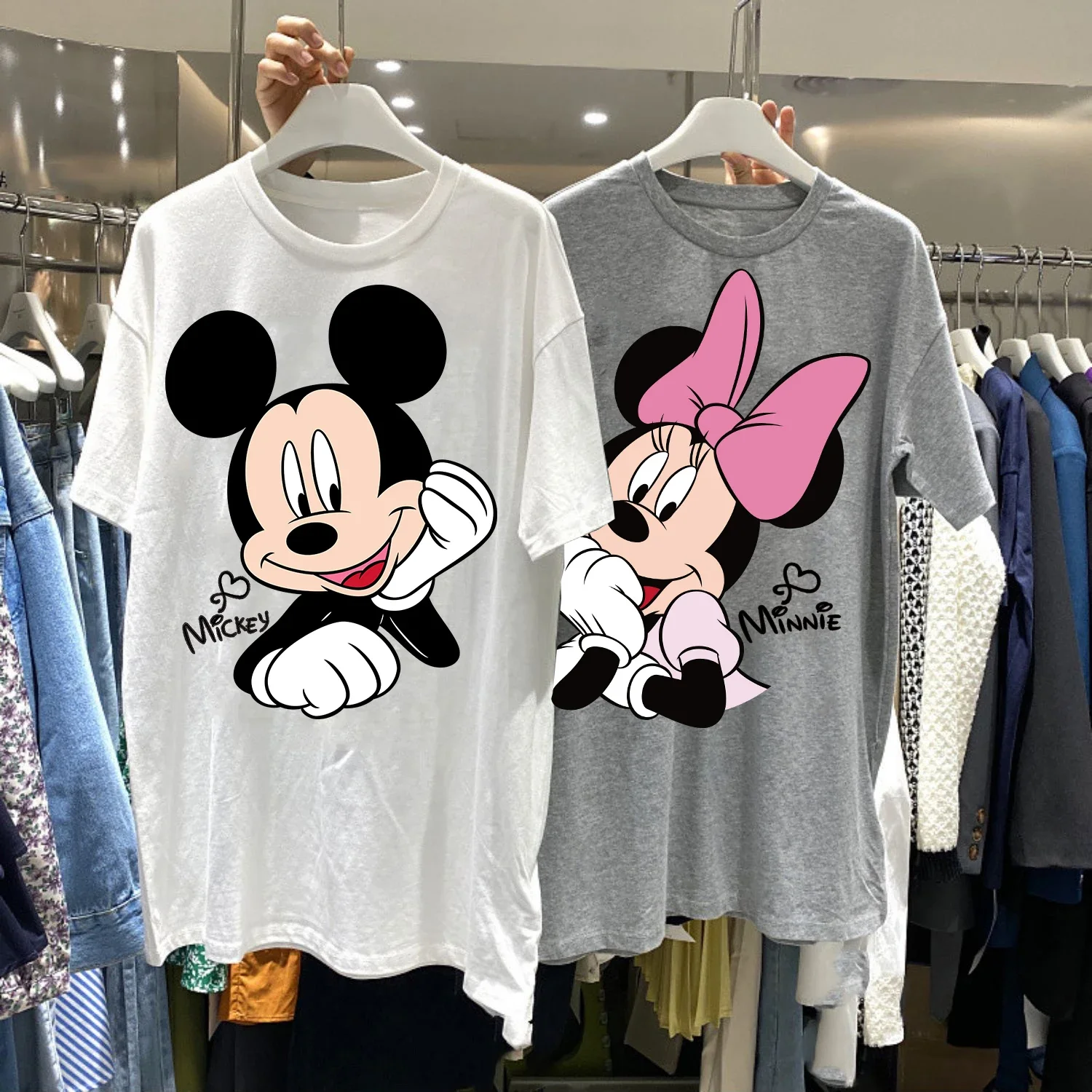 Top Trends: Summer Women's Tshirt Disney Mickey Mouse Korean Loose Half-sleeved Summer Female Tshirt Clothes Men Kawaii Clothes Graphic Shoppable Styles