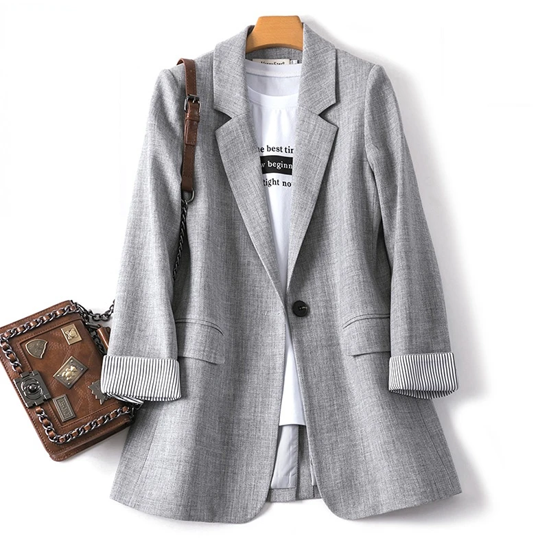 Top Trends: Fashion Business Plaid Suits Women Work Office Ladies Long Sleeve Spring Casual Blazer 2022 New Jackets For Women Coats Shoppable Styles