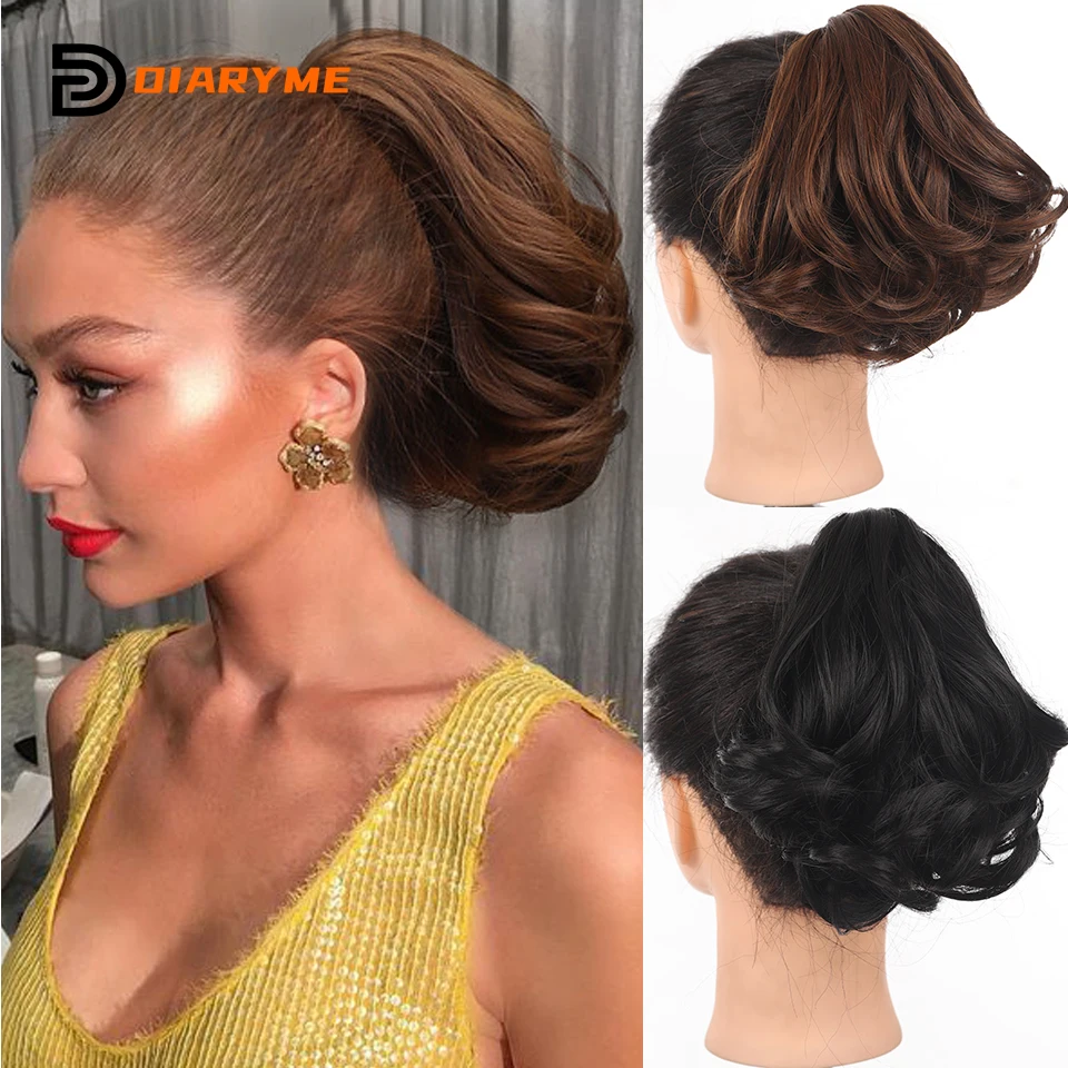 Top Trends: Synthetic Bouncy Curly Ponytail Hair Extensions Short Curly Wavy Pony Tail Female Claw Clip Ponytail High Ponytail Wig Natural H Shoppable Styles