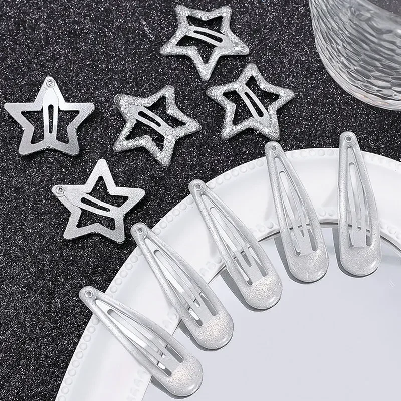 Top Trends: 1-20Pcs New Y2K Shining Silver Star Hair Clips For Girls Pentagram Metal Snap Clip Hairpins Barrettes Hair Grip Hair Accessories Shoppable Styles - Image 6