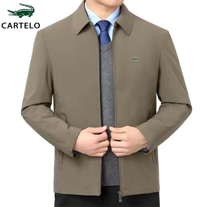 Top Trends: CARTELO Spring And Autumn Men's Suit Coat Casual Business Embroidered Jacket High Quality Fashion Brand Flip Collar Top Shoppable Styles - Image 4