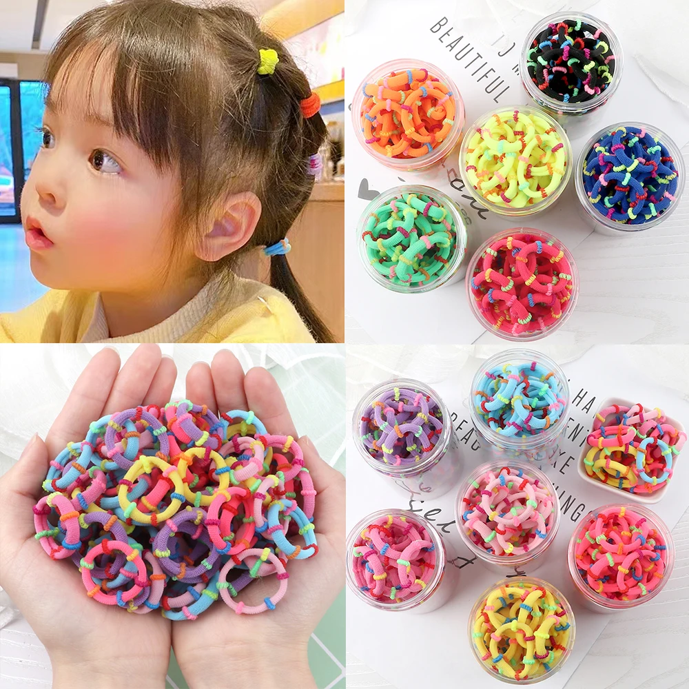 Top Trends: 20-100pcs Children Candy Color Hair Bands For Baby Girls Lovely Scrunchies Rubber Band Kids Soft Elastic Sweet Hair Accessories Shoppable Styles