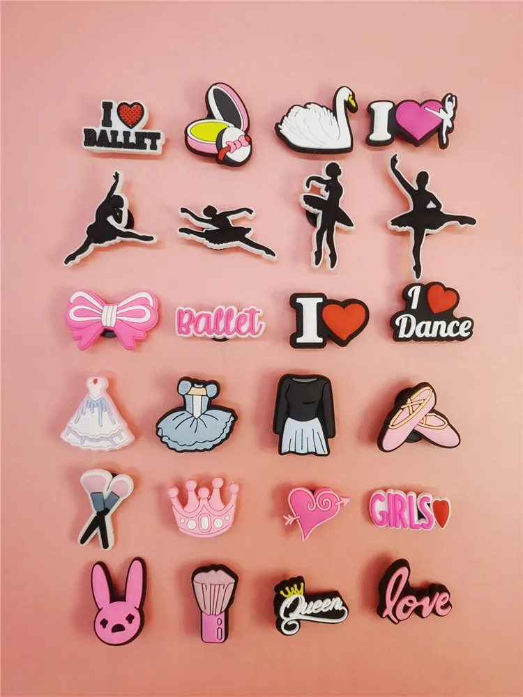 Top Trends: Original Ballet Dance PVC Shoe Charms Design Women Croc Pins Accessories Funny Clog Shoes Buckle Decoration Unisex Kids Gifts Shoppable Styles