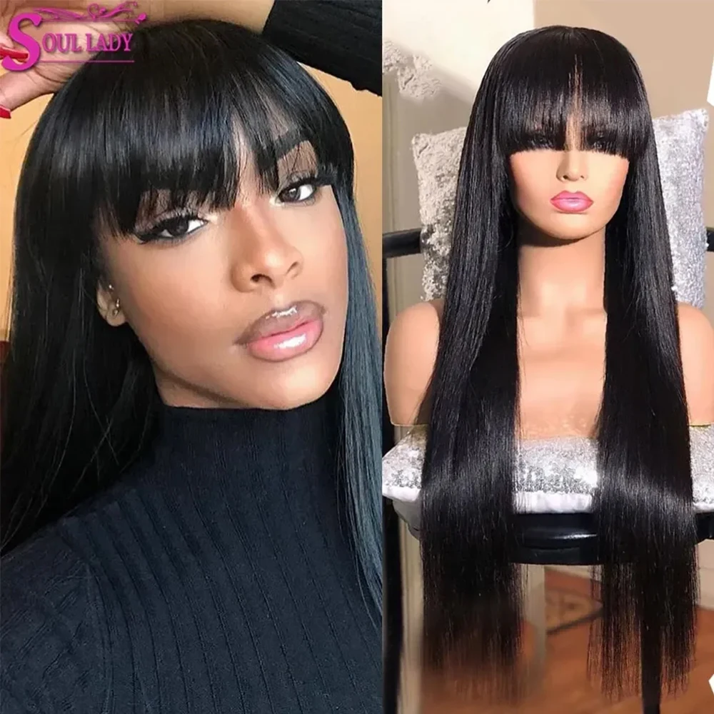 Top Trends: Straight 13×4 Lace With Bangs Human Hair Wigs 13x6 HD Lace Front Wigs With Fringe Pre Straight Lace Front Wigs 4x4 Gluelss Wigs Shoppable Styles