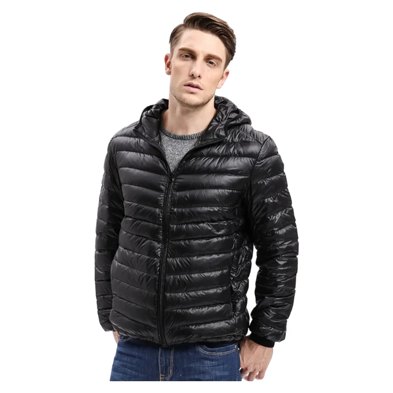 Top Trends: Hot Sale Men's Fashion Warm Down Coat Jacket Thin Hooded Autumn Winter Jacket Leisure Thin Feather Jacket Male Coat Size: S-3XL Shoppable Styles