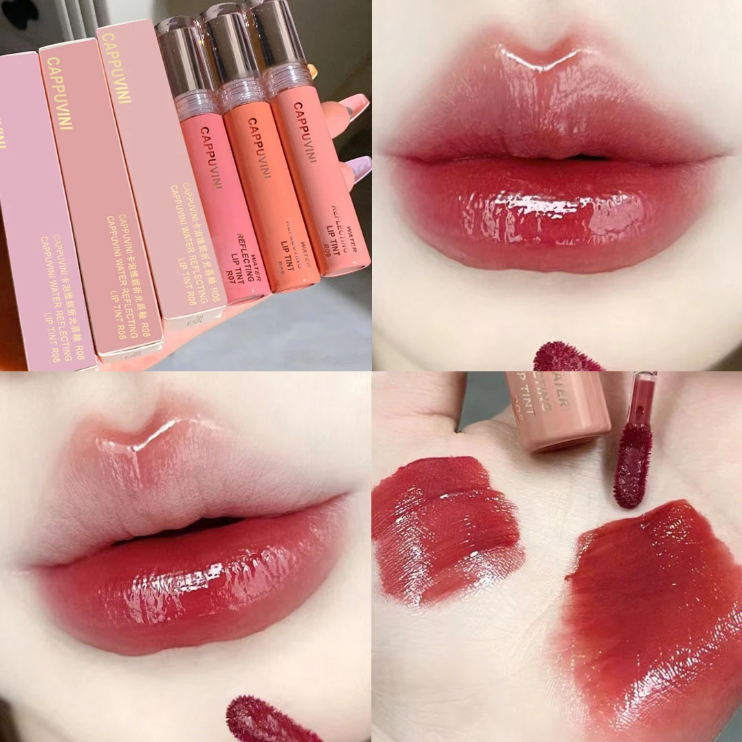 Top Trends: Long Lasting Cherry Pink Mirror Water Dyeing Lipgloss Lip Glaze Waterproof Moisturizing Liquid Lipstick Sexy Red Lip Tint Makeup Shoppable Styles - Image 3