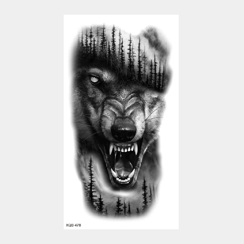 Top Trends: Upper Arm Sleeve Tattoo Crown Lion Tiger Wolf Head Waterproof Temporary Tattoo Stickers Body Art Fake Tattoo For Women Men Shoppable Styles - Image 4