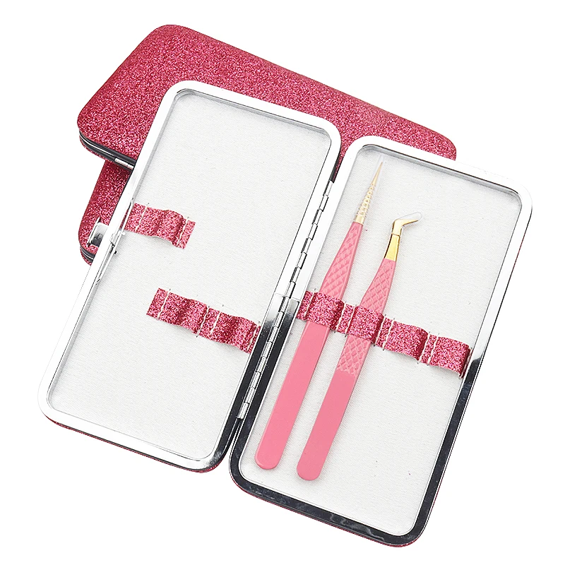 Top Trends: Eyelashes Tweezers Bag Set Precision Stainless Steel Clip Lashes Extension Application Tools Tweezer Storage Protective Box Shoppable Styles - Image 5