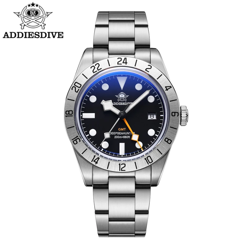 Top Trends: ADDIESDIVE Top Brand 39mm Quartz GMT Watches 20Bar Waterproof Luminous Bubble Mirror Sport Glass Watch For Men Relogio Masculino Shoppable Styles