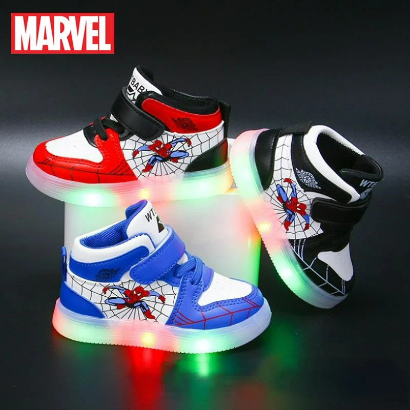 Top Trends: Spiderman LED Light Disney Kids Shoes Boys And Girls Light Kids Light Kids Sports Shoes Mesh Sports Shoes Shoppable Styles