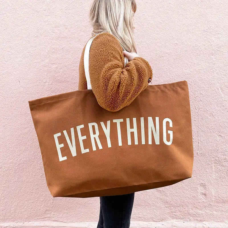 Top Trends: Canvas Tote Bag Extra Large Shopping Beach Totes Bags Reusable Grocery Bag，Printed “Everything ”Shopping Package 28‘ X 8’ X 16‘ Shoppable Styles - Image 5